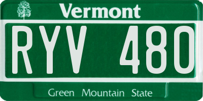 VT license plate RYV480