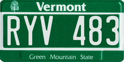 VT license plate RYV483