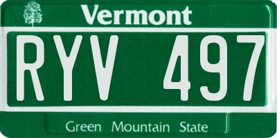 VT license plate RYV497