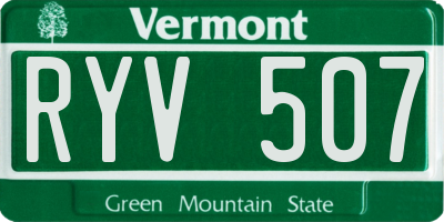 VT license plate RYV507
