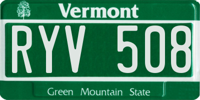 VT license plate RYV508