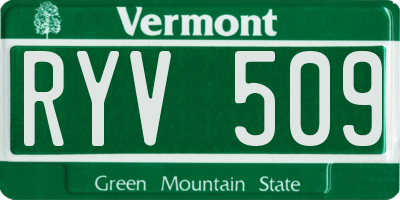 VT license plate RYV509