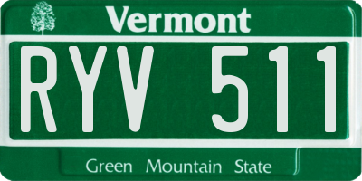 VT license plate RYV511