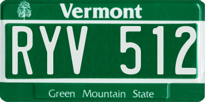 VT license plate RYV512