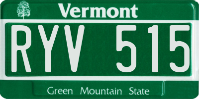 VT license plate RYV515