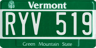 VT license plate RYV519