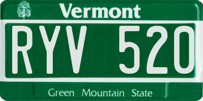 VT license plate RYV520