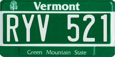 VT license plate RYV521