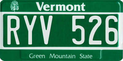 VT license plate RYV526