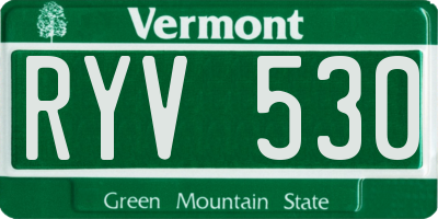 VT license plate RYV530