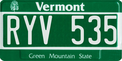 VT license plate RYV535