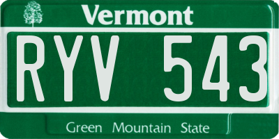 VT license plate RYV543