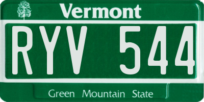 VT license plate RYV544