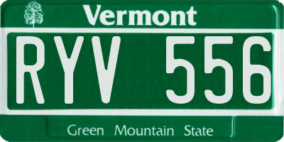 VT license plate RYV556