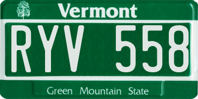 VT license plate RYV558