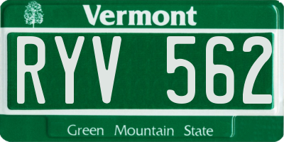 VT license plate RYV562