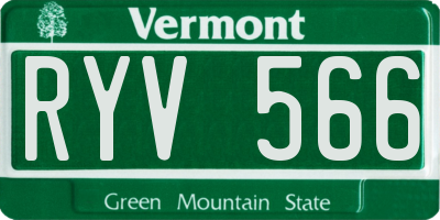 VT license plate RYV566
