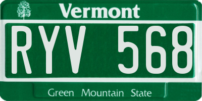 VT license plate RYV568
