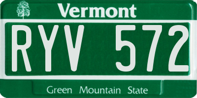 VT license plate RYV572