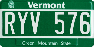 VT license plate RYV576
