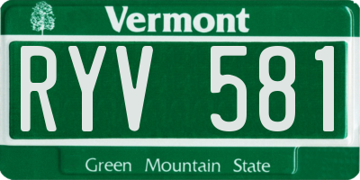 VT license plate RYV581