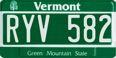 VT license plate RYV582