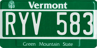 VT license plate RYV583