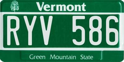 VT license plate RYV586