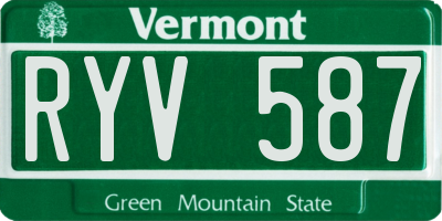 VT license plate RYV587