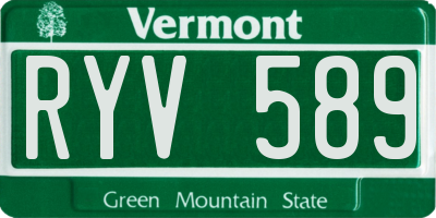 VT license plate RYV589