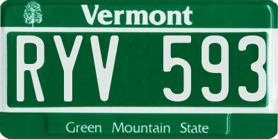 VT license plate RYV593
