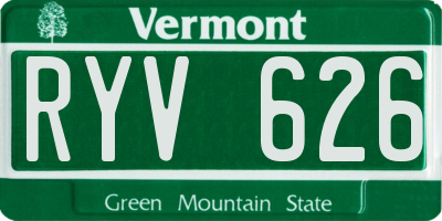 VT license plate RYV626