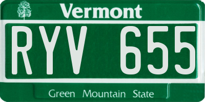 VT license plate RYV655