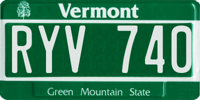 VT license plate RYV740