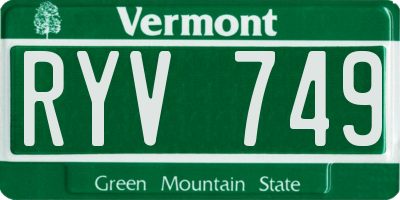 VT license plate RYV749