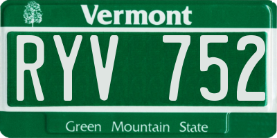 VT license plate RYV752