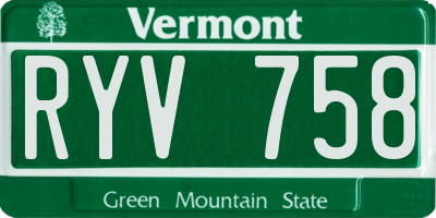 VT license plate RYV758