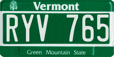 VT license plate RYV765