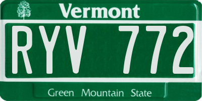 VT license plate RYV772