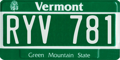 VT license plate RYV781