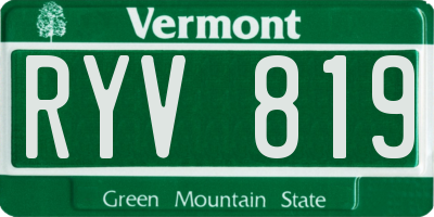 VT license plate RYV819