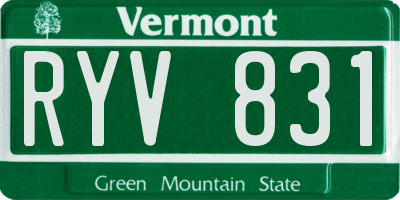 VT license plate RYV831