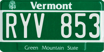 VT license plate RYV853