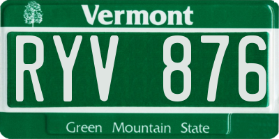 VT license plate RYV876