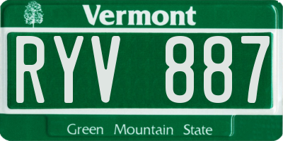 VT license plate RYV887