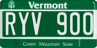 VT license plate RYV900