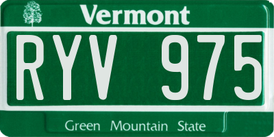 VT license plate RYV975