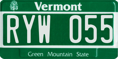 VT license plate RYW055