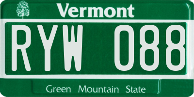 VT license plate RYW088