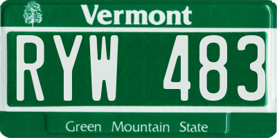 VT license plate RYW483